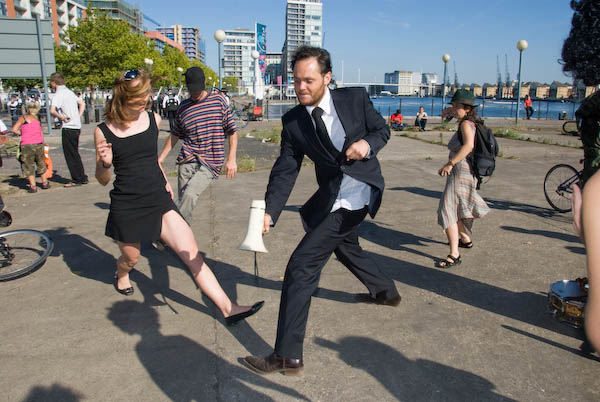 Dancing on the dockside