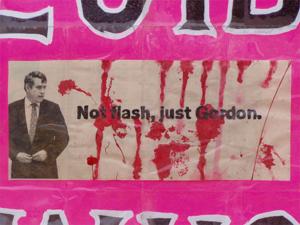 a close up of bab's banner