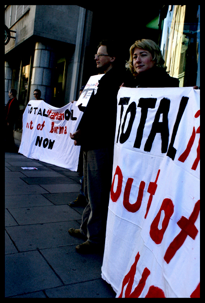 Banners outside the office's entrance