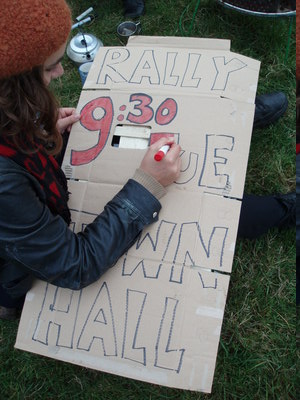 Rally in front of Town Hall, Oct. 9
