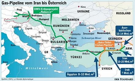 Gas-Pipeline vom Iran bis Osterreich