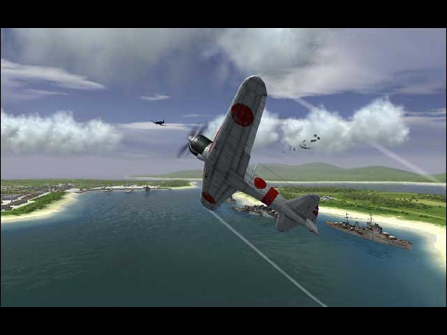 2. Japanese Zeros attacking Pearl Harbor.