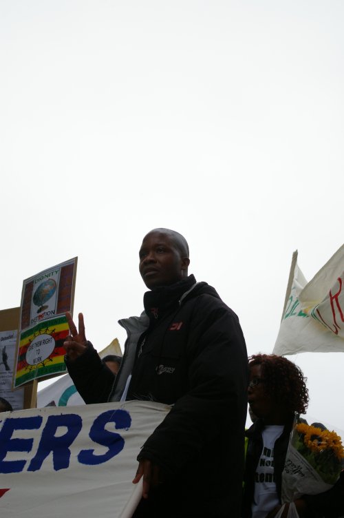 The start of the "Dignity Not Detention" march on Lindholme (Pismmoor)