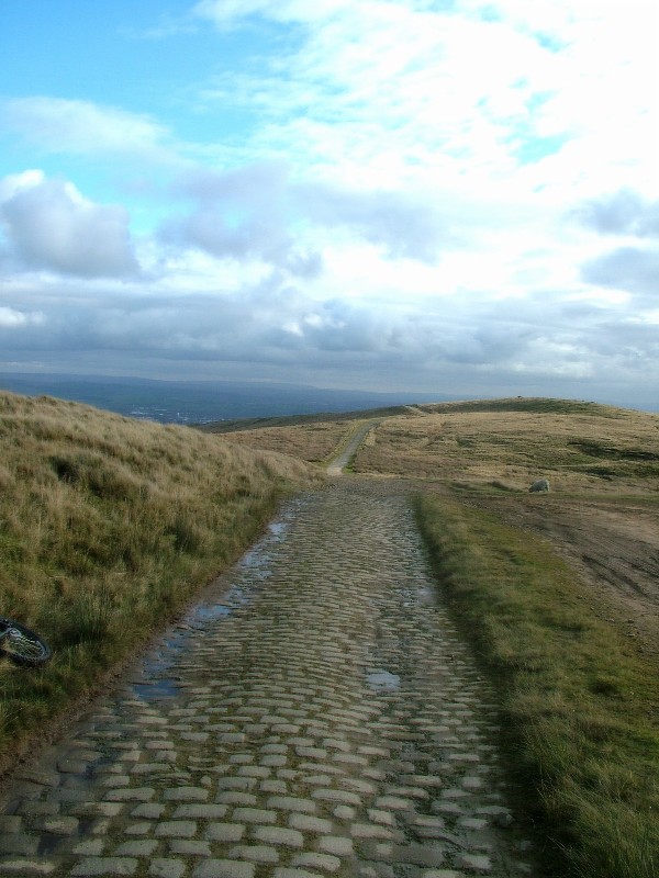 Cotton Famine road southern views over Rochdale to the distant Welsh mountains