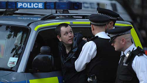 Detained by police...