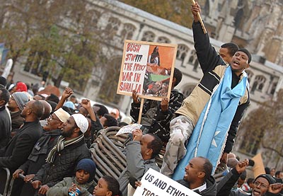 ...hundreds of angry Somalis...