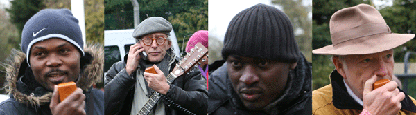 Philip Shamamba, left of group