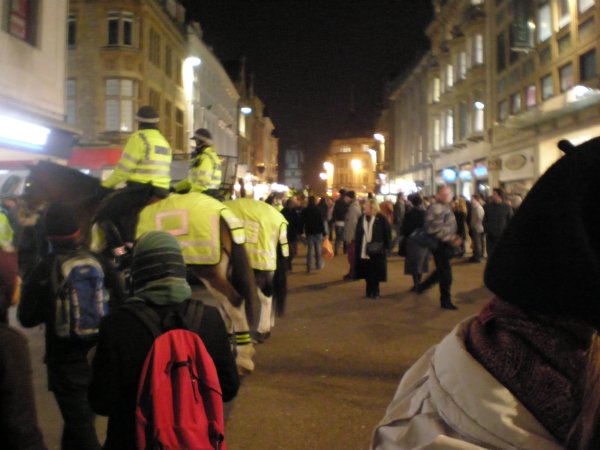 He beats a hasty retreat after being exposed.