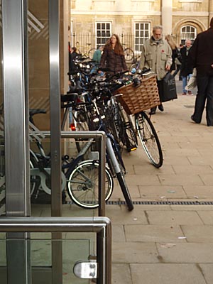 Cycles piled up outside John Lewis