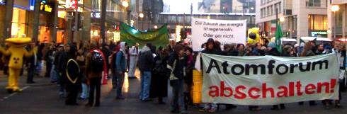 protest demonstration against german atomic forum last year