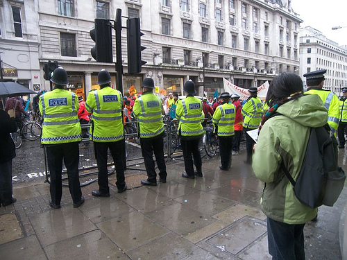 Photo by Mike Greenville: Police lines outside Tescos