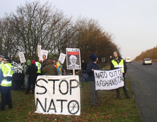 small anti NATO protest at Craigiehall