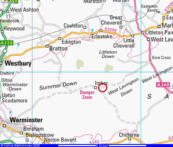 Ordanance Survey map of Imber