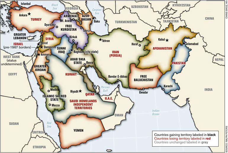 map of 'The New Middle East'