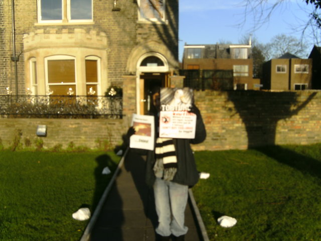 Protester Outside Midsummer House