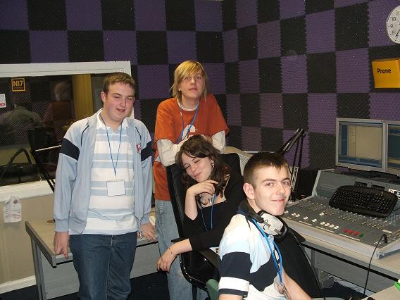 (l-r) Chris Davies, Callum Hough, Becci Hassey, Mark Steadman in Studio 1