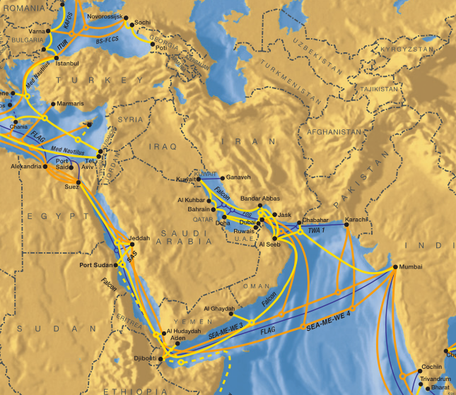 Undersea Cables Near Iran