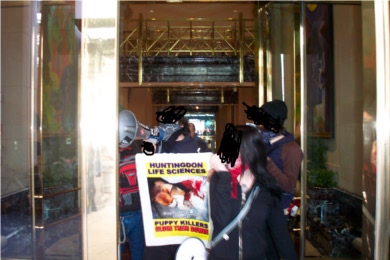 Inside the lobby at Merck