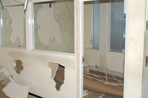 Walls holed, windows smashed - utter waste