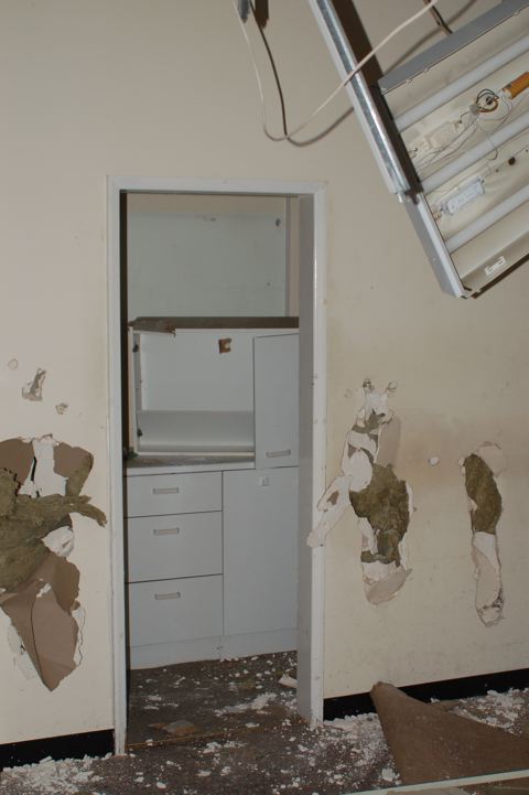 More mindless destruction. Ground floor kitchen walls.