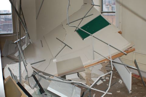 Owner ripped down partition walls on top floor