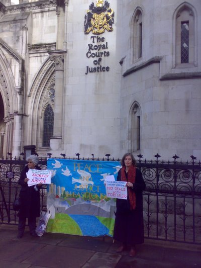 Peace and Justice in East London outside High Court