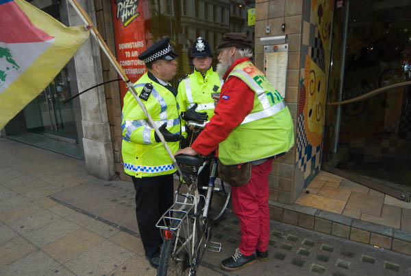 Police hold cyclist