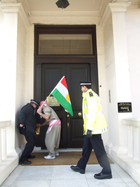 delivering a protest letter to the ambassy