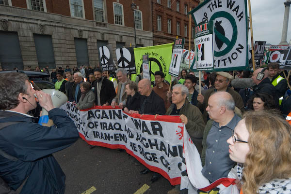 The march sets off down Whitehall
