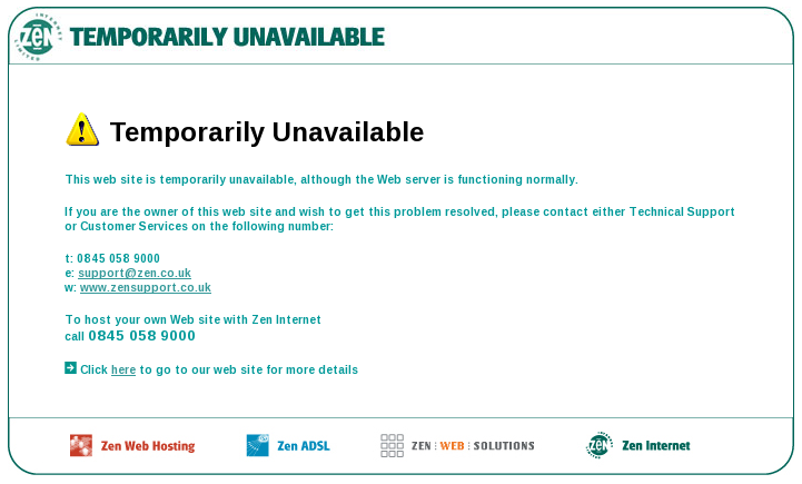layout spacer Warning: Temporarily Unavailable Temporarily Unavailable