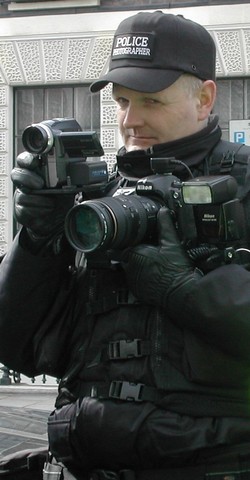 'Police photographer' realises he's being photographed