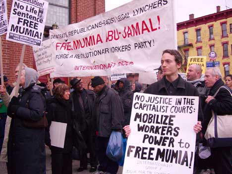 IG contingent in March 28 Harlem protest the day after federal court decision.