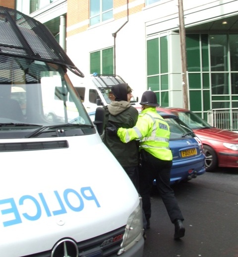 Arrested (after none promised)