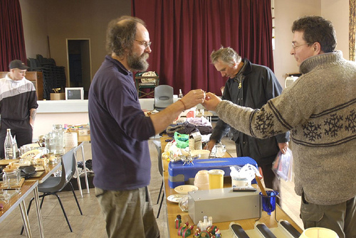 Two grown-ups learning how to share