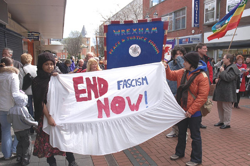 Lovely, frilly anti-fascist banner