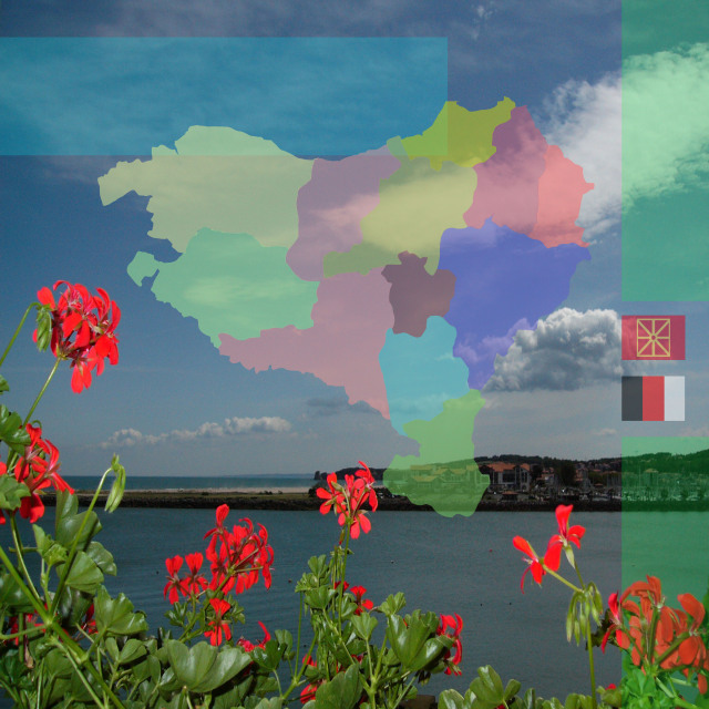 Political Geography of the Republic of Navarre. Republican Coat of Arms + Flag.