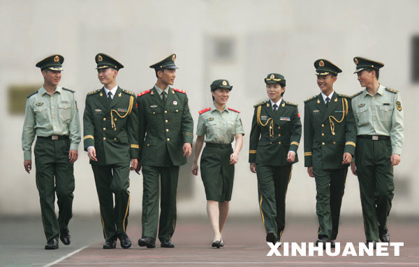No khaki uniforms in China. These are the uniforms of China's "Armed Police".