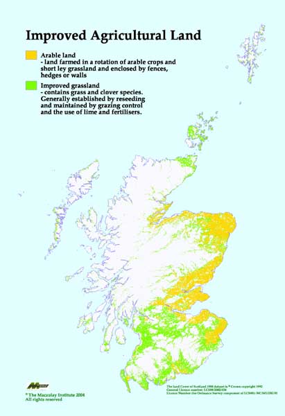 Improved agricultural land - arable AND improved grassland