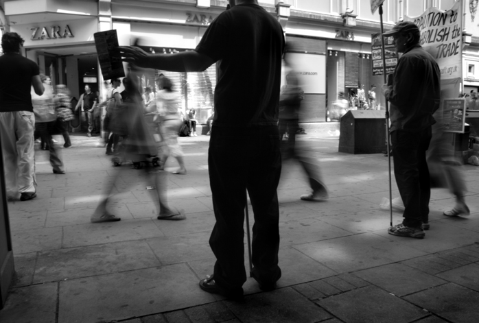 Handing out leaflets 2