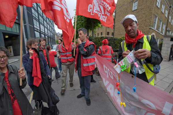 Handing out whistles