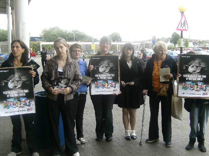 Outside Tesco after unlocking the trolley