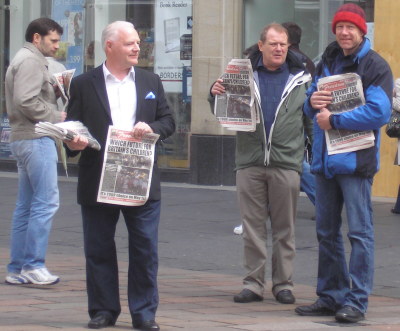 BNP members outside Borders