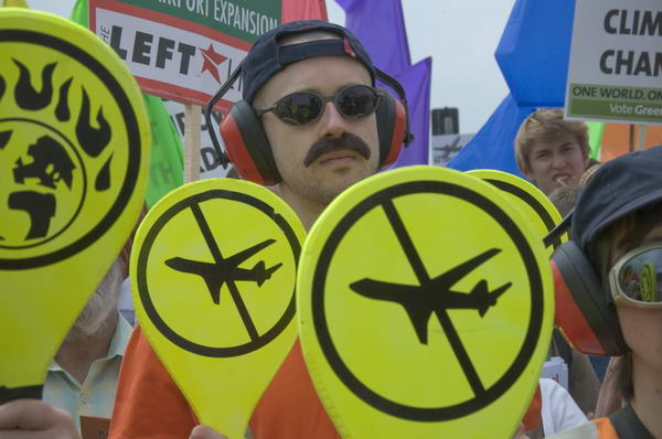 Waiting for the march to begin