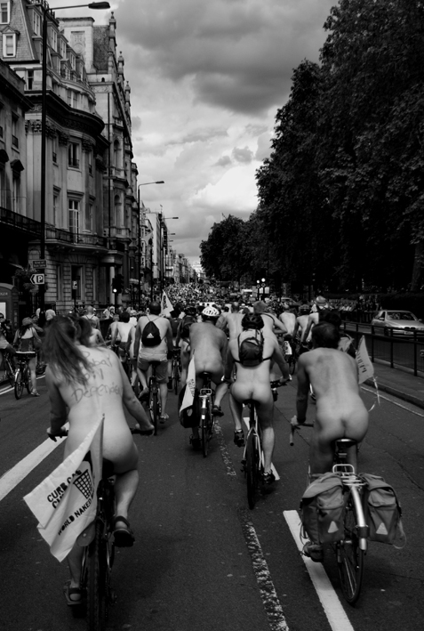 UK, London. London naked bike ride. 2008