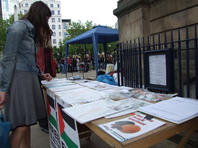 the Paslestine Solidarity Campaign stall