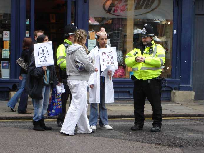Awaiting the cop van: The perfect time to grab public attention!