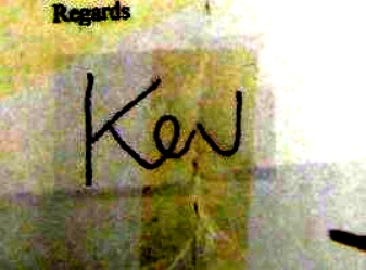 signature crudely pasted in, 3/10 for effort