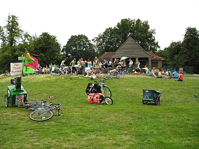 Gathered by the cafe