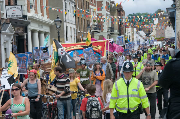March with police escort in Rochester High St