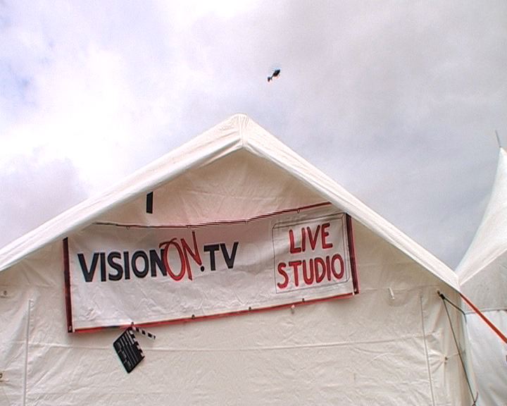 VisionOnTV STUDIO with Police above.